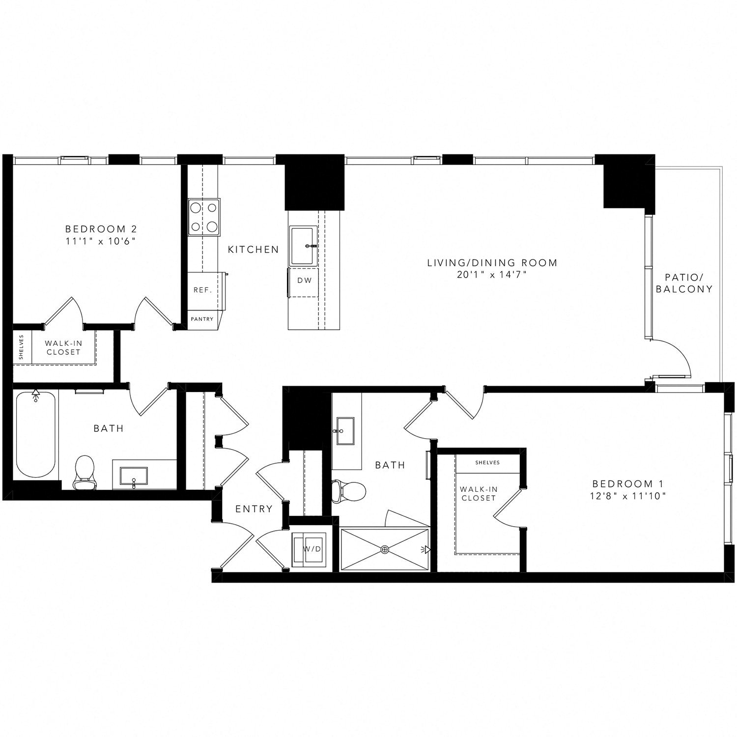Floor plan layout diagram for B3